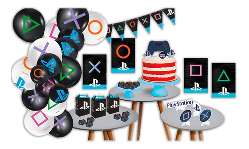 Kit Só Um Bolinho Play Station Completo Decoração Para Festa