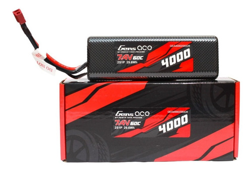 Bateria Lipo Gens Ace Hardcase 4000 Mah 2s 7.4v 60c Jst