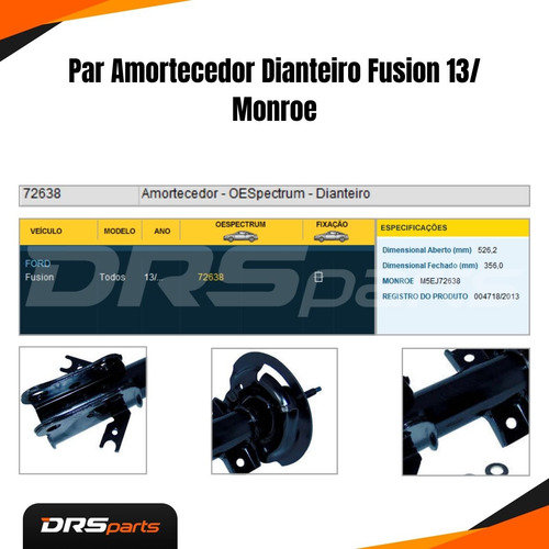 Par Amortecedor Dianteiro Fusion 13 14 15 16 17 18 19 Monroe