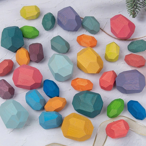 Imagen 5 de 5 de Juego De Bloques De Construcción Jenga Piedras De Colores