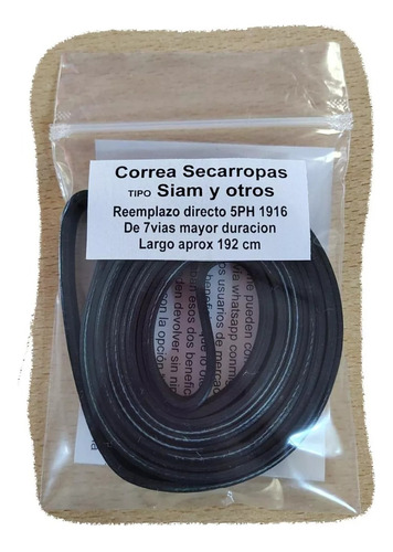 Correa Secarropas  7ph 191 Reemplazo Directo 5ph 1916