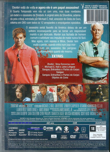 Dexter - A Quarta Temporada (4 Dvds) - Novo Como Lacrado