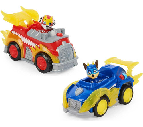 Paw Patrol Mighty Pups Super Paws Deluxe Vehicle Con Figura