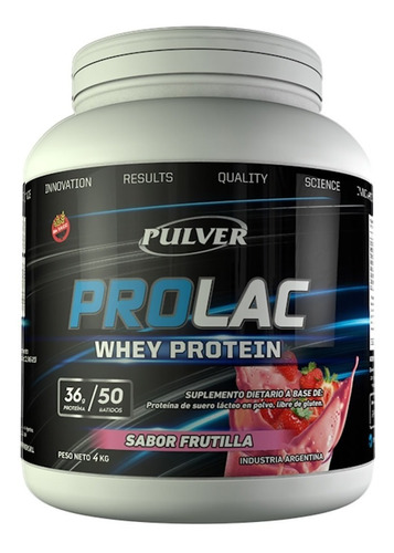 Prolac 4 Kg Pulver Whey Protein Proteína Sin Tacc Con Aminos Ideal Recuperación Rendimiento Masa Muscular Bariátrica