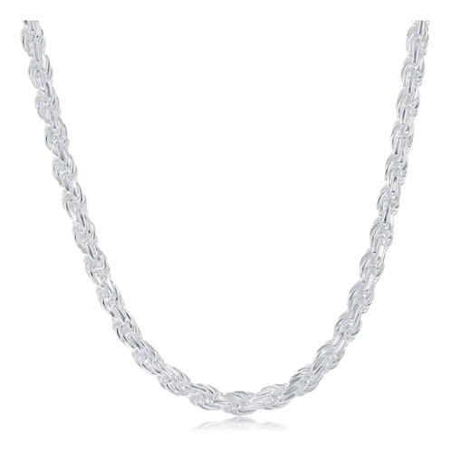 Nyc Sterling Collar De Cadena Unisex De Plata De Ley De 0.1.