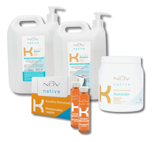 Kit Shampoo + Acondicionador Nov Keratina Hidrolizada 1900ml