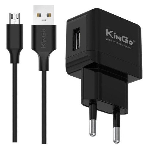 Fonte Carregador De Celular Usb Com Cabo Bom E Barato Kingo