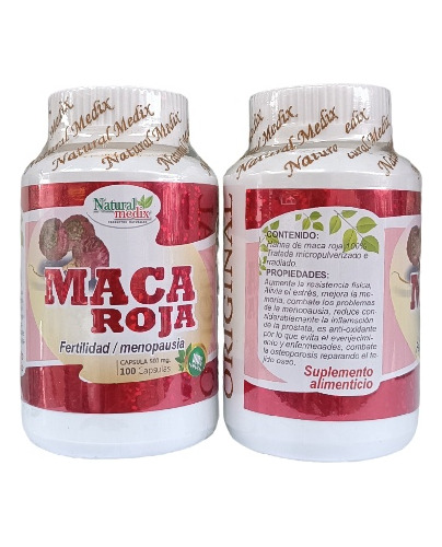 Maca Roja 500mg X100 Cápsulas - Unidad a $340