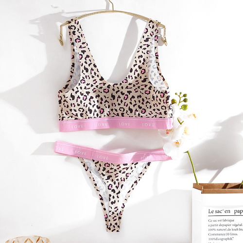 Conjunto De Bikini Finetoo Con Estampado De Leopardo Para Mu