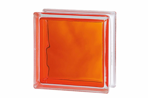 Ladrillo De Vidrio Naranja Vitroblock Colores Internos 19x19