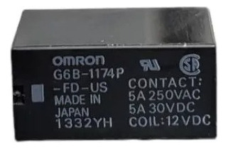 Relé De Alimentación Omron G6b-1174p-fd-us 5a-250vac 5piezas