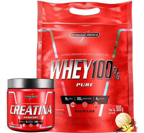 Kit Whey Protein 100% + Creatina 300g Pura - Integralmedica