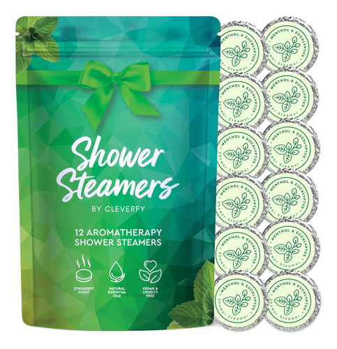 Cleverfy Shower Steamers - Paquete De 12 Bombas De Ducha De 