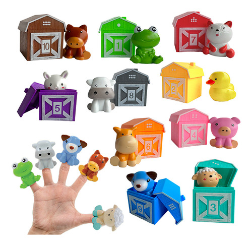 Juguete Educativo Montessori 10 Animales Granja - Mini Minds Color Multicolor