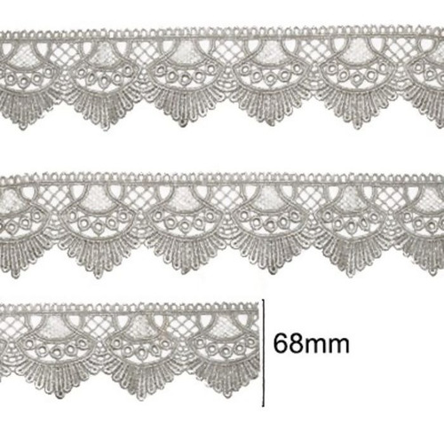Renda Guipir Chl 438 Pacote Com 13,7 Metros 68mm Varia Cores Cor Bege Areia 297