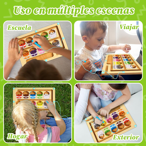 Heibago Laberinto Magnético, Juguetes Didácticos Para Niños, Juego De Combinar Colores Y Números, Tablero De Dibujo Magnético Con Desarrollan Coordinación Ojo-mano Y Concentración Para Niño 1 A 6 Años