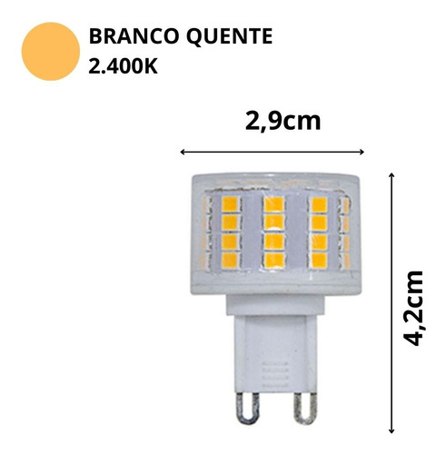 Lâmpada Led Nordecor Halopin 5w G9 Bivolt 2400k Cor da luz Branco-quente 110V/220V