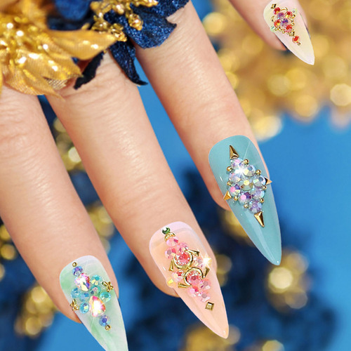 Diamantes De Imitación Planos De Resina Para Uñas, 24 Cuadrí