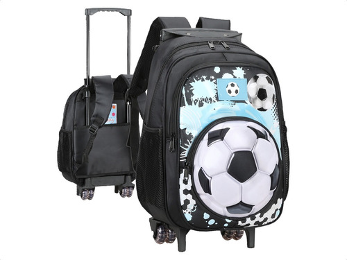 Mochila Porta Notebook Diseño 3d Niño Pelota Futbol Original