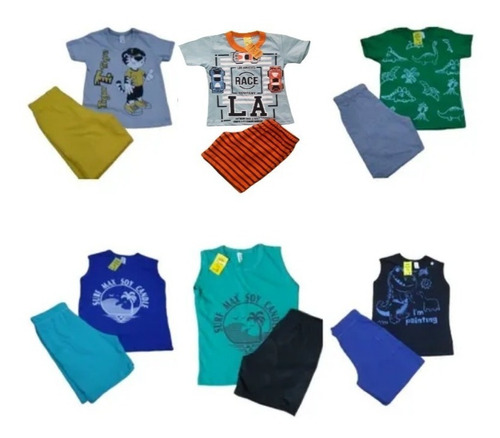 Kit Lote 10 Conjunto Roupa Infantil Menino Masculino Atacado