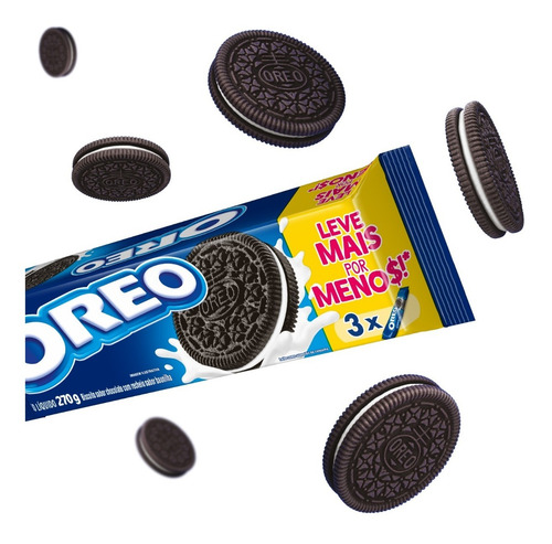 Imagem 6 de 8 de Biscoito Recheado Oreo Original Emb Econômica Multipack 270g