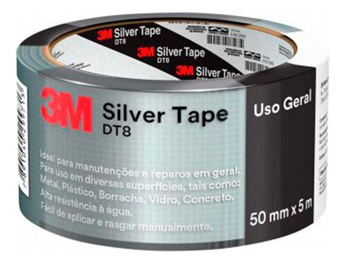 3M Silver Tape DT8 profissional cor prateado 50mmx5m