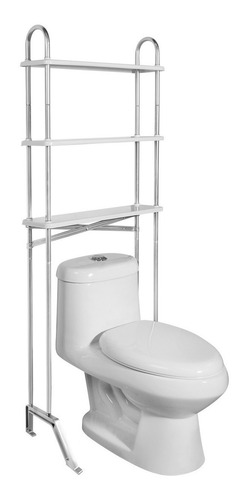 Imagen 2 de 6 de Ahorra Espacio Para Baño Konekte Blanco Repisas Metal Sólido