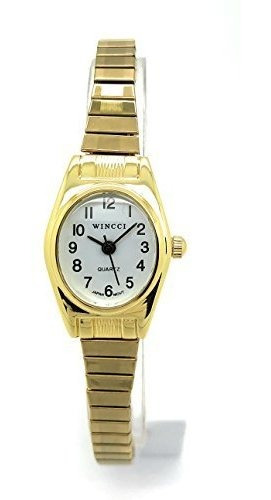 Ladies Classic Small Oval Stretch Elastic Band Fashion Watch