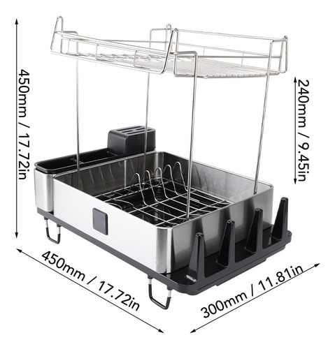 S Estante Para Secar Platos De Acero Inoxidable