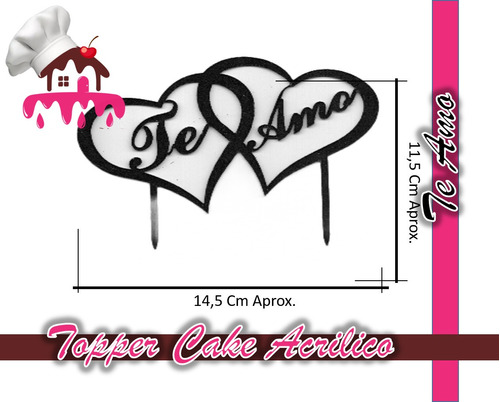 Topper Cake Te Amo En Acrílico 
