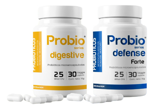 Pack Probiótico 25 Billones Digestive + Defense