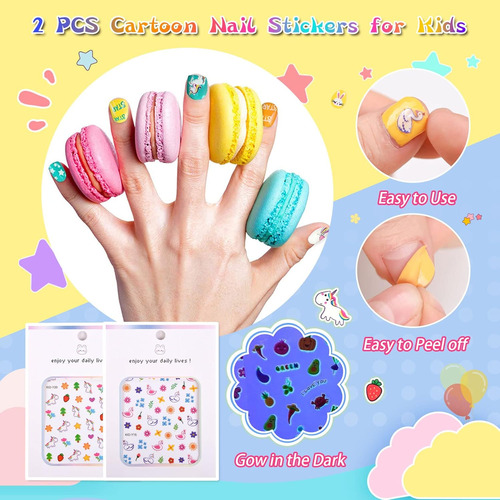 Juego De Esmaltes De Uñas Para Niños, No Tóxico, 12 Colores