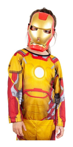 Imagen 2 de 8 de Disfraz Infantil De Superheroe Con Máscara Talles M, L Y Xl