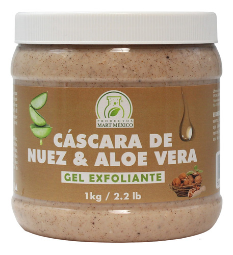  Gel Exfoliante Cáscara De Nuez & Aloe Vera 1 Kilo Fragancia Natural