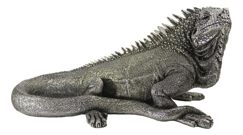 Escultura Iguana Grande Plata 999 Electroformado Figura