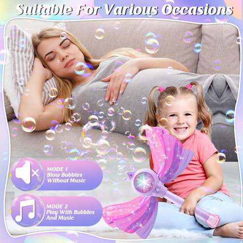 Varitas De Burbujas Niñas 3-6 Años Varita Burbujas Iluminada