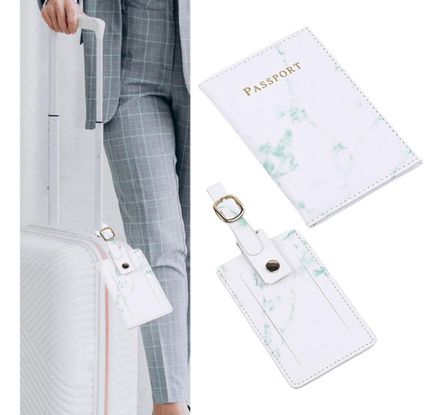 Funda De Pasaporte De Viaje Simple Y Juego De Etiquetas De