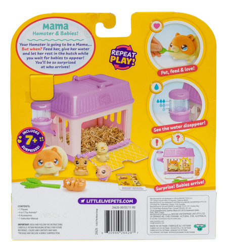 Toy Little Live Pets Mama Surprise Minis Hamster Com Gaiola