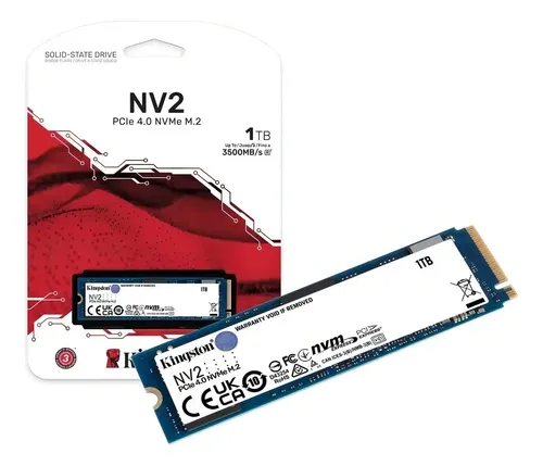 中古 Kingston NV2 1TB NVMe SSD M.2 Ssd M.2 Nvme Pcie Gen 4.0 Interno Kingston Nv2 1tb M.2 2280 Snv2s