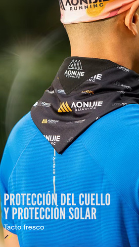 Pañuelo Deportivo Bandana Porta Hielo Cubre Nuca Aonijie Negro