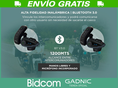 Imagen 3 de 9 de Intercomunicador Bluetooth G800 Casco Moto 5 Vias 1200m Gtia