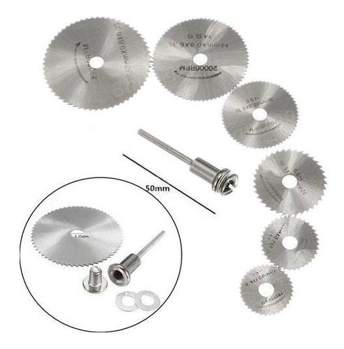 Imagen 2 de 6 de Mototool Taladro Kit Mini Sierras X 7 Hss Acero + Mandril