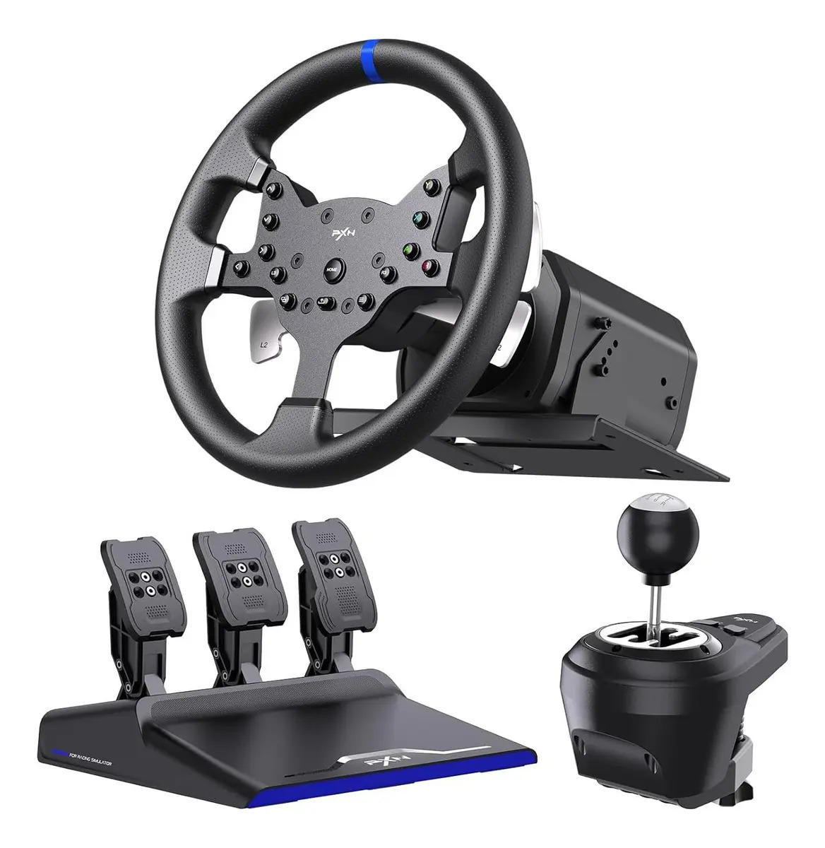 Volante de corrida Pxn V99 com pedais e câmbio