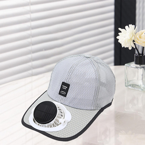 Sombreros De Visera Con Carga Solar/usb Gris Claro