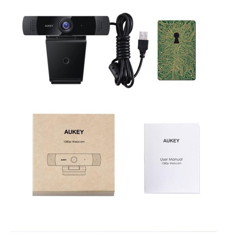 Webcam Aukey 1080p Dual Noise Reduction Stereo Microphones