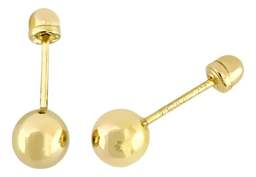 Broqueles Oro Bolita Moda Calidad 100% Oro 10k Niña Bebe 4mm