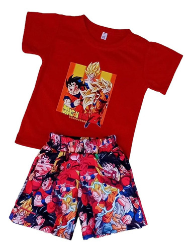 Conjunto Short Y Playera Dragon Ball Z Infantil Niño