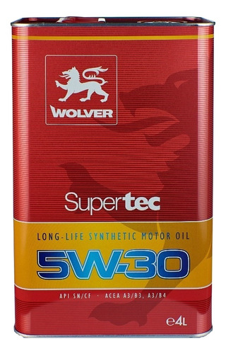 Aceite Para Motor Wolver Supertec Sintético 5w-30 X 4l