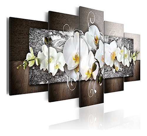 5 Paneles De Flores De Gran Tamano Lienzo Pintura Impresion