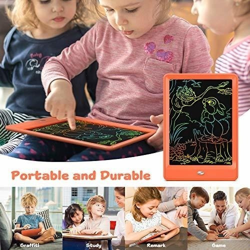 Imagen 6 de 6 de Tablet De Escritura Lcd A Color Para Niños Y Niñas - Orange